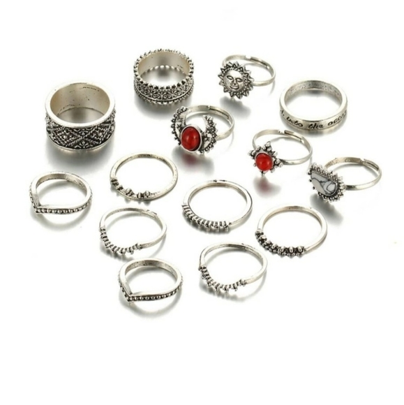 *Guinevere* Boho Ring Set - Picture 2 of 5